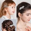 4 Pieces Rhinestone Bridal Hair Clip, Pearls Wedding Hair Pins Crystal Hair Clips, Rhinestone Jewelry Barrette Elegant Hair Accessories for Brides Bridesmaids Flower Girls…