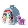 Hopearl Unicorn Plush Rainbow Bag with 4 Baby Unicorns Stuffed Animals Play Set Toy House with Handle Plush Toy Set Gifts for Girls Toddlers Age 3, 4, 5, 6, 7, 8 Year Old, 11''