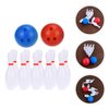 Toyvian 2Set Dollhouse Miniature Bowling Ball Set Miniature Dollhouse Bowling Game Toy Mini Desktop Tabletop Bowling Toy for Dollhouse Decoration Accessories