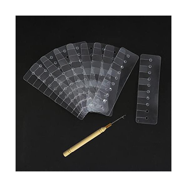 Heat Shield Guards for Hair Extension Multi Hole Shield Spacers Fusion Glue Protector Templates with Hook Pulling Needle for Hair Extensions (10 Pieces)