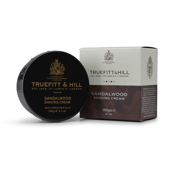 Truefitt & Hill Shaving Cream Bowl - Sandalwood | Smooth Glide for Incredibly Close, Yet Comfortable Hydrating Shave, 6.7 ounces
