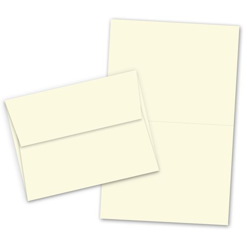 5" X 7" Heavyweight Blank Ivory Greeting Card Sets - 50 Cards & Envelopes