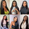 Transparent 13x4 Lace Front Wigs Human Hair Straight HD Lace Frontal Wigs Natural Hairline with Baby Hair Pre Plucked 150% Density Brazilian Virgin Human Hair Wigs for Black Women 16Inch