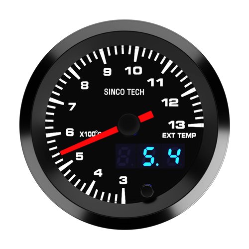 SINCO TECH 52mm Gauge Car Meter Digital Display Pointer 7 Colors Backlight 12V Universal Gauge Kit…… (Exhaust Temperature Gauge)