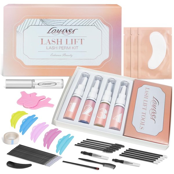 Lomansa Eyelash Lift Kit Lash Lift Kit Instant Easy for Beginner Eyelash Perm Kit Achieve Fuller Thicker Salon Lashes Result