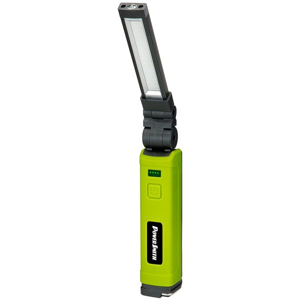 POWERSMITH Rechargeable Work 600 LM Magnetic Light with Flood, Spot, UV Modes, and USB Output for Mobile Device Charging (PILB600UV), Green