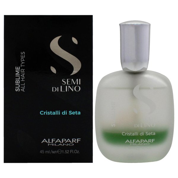 Alfaparf Milano Semi Di Lino Sublime Cristalli Di Seta - Finishing + Smoothing Serum for Fine Hair - Nourishing Hair Oil to Protect & Add Shine - Professional Hair Care (1.52 oz / 45 ml)