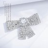 Fdesigner Crystal Bow Hair Clips Wedding Bride Hair Comb Bowknot Hair Barrette Silver Rhinestone Bows Hair Jewelry Sparkly Women Hair Accessories for Party Prom Gift (Clips-Fashion)