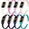 surundo Compatible with Fitbit Charge 6 Bands/Fitbit Charge 5 Bands - Slim Thin Narrow Soft Silicone Sport Strap Replacement Wristbands for Fitbit Charge 5/Charge 6 Advanced Fitness/Health Tracker