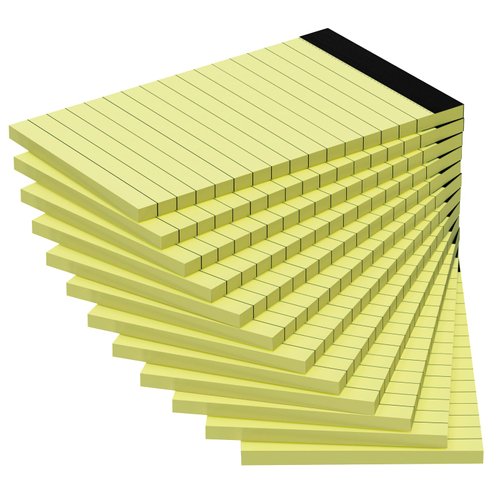 12 Pack Note Pads 3x5 Inch, Small Notepad, Pocket Notepads for Daily Planning, Memo Pads Lined Paper for Grocery List Shopping List, Perforated Yellow Writing Pads, Scratch Pads, 30 Sheet/Note Pad