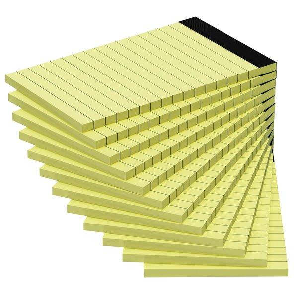 12 Pack Note Pads 3x5 Inch, Small Notepad, Pocket Notepads for Daily Planning, Memo Pads Lined Paper for Grocery List Shopping List, Perforated Yellow Writing Pads, Scratch Pads, 30 Sheet/Note Pad