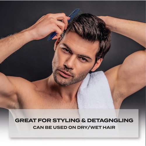 TADA MEN Hair Brush for Men Comb for Men and Women Styling Hairbrush Mens for Styling (Charcoal Grey)
