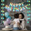 Happy Birthday Banner Iridescent Party Decorations, Fufuddz Funny Birthday Sign, Pre-Strung Holographic Garland & Hanging Swirls Decor for Disco Bachelorette, Girls Women 21st 30th 40th 50th 60s 70s