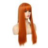 Swiking Orange Long Straight Women Wig with Bangs Heat Resistant Synthetic Wig Cosplay Party Halloween Costume Wigs