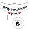 Black Glitter Feliz Cumpleaños Papa Banner - Fiesta Theme Party Decorations - Happy Father's Day, Dad Birthday Party Decorations