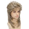Sabosi Mullet Wig Blonde 80s Men Wig,Punk Rocker Hair Party Daily Halloween Costumes Long Wigs