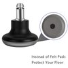 uvce Bell Glides Replacement Office Chair Swivel Caster Wheels to Fixed Stationary Castors, Short Profile with Separate Self Adhesive Felt Pads Black 5pcs