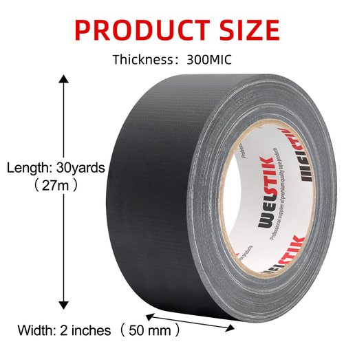 WELSTIK Black Gaffers Tape 2 Inch by 30 Yard Matte Black Gaffer Tape for Photography,Labeling, Cable, Stage, Non Reflective,Easy to Tear
