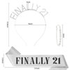 Semato 21st Birthday Sash & Rhinestone “FINALLY 21” Birthday Headband Kit- 21st Birthday Decorations Birthday Gifts for Her Happy 21st Birthday Decorations (silver)