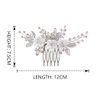 Catery Flower Bride Wedding Hair Comb Silver Bridal Hair Pieces Bride Rhinestones Hair Jewelry Opal Headpieces Bead Side Combs Decorative Hair Accessories for Women and Girls