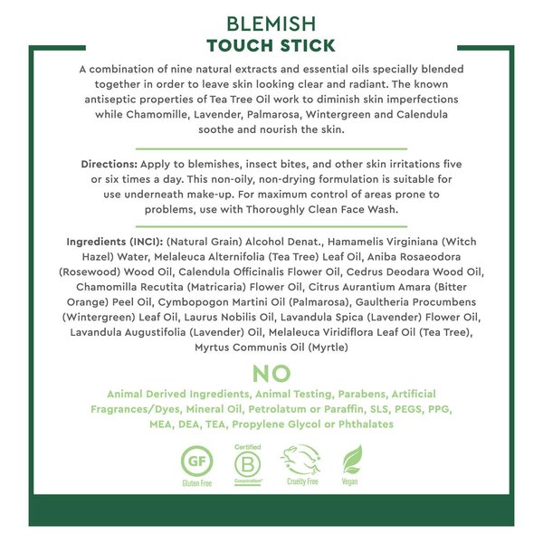 Desert Essence Herbal Blemish Touch Stick with Natural Extracts & Essential Oils - .31 Fl Ounce - Antiseptic Tea Tree Oil - Chamomile - Lavender - Palmarosa - Clear & Radiant Skin