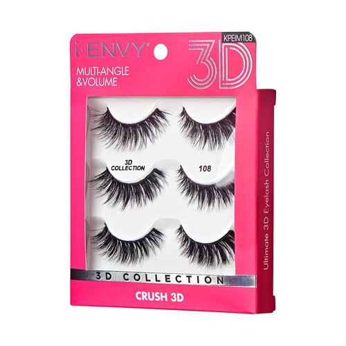 iEnvy False Eyelashes 3 Pairs Fluffy and Natural Multiangle and Volume Faux Mink Lashes (08)