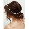 Catery Bride Wedding Headband Pearl Hair Vine Bridal Headpiece Hair Accessories for Women and Girls (Gold)