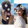 Atoden Bohemian Hawaiian Flower Hair Clips Realistic 20 Pcs Hawaii Boho Clips Artificial Rose Tropical Floral Hair Barrettes Wedding Bridal Hair Accessories for Women Girls Green Yellow Orange