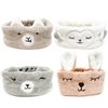 Ergonflow 4 Pack Animal Coral Fleece Spa Headband Makeup Headband Cosmetic Headband for Washing Face Wash Headband Cosmetic Headband Shower Headbands