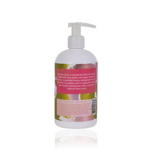 Dolce Mia | Shea Butter Lotion | Tuberose | Organic Botanicals | Hypoalergenic | Vegan and Cruelty Free | 12 oz