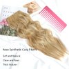 Clip in Halo Hair Extensions: Invisible Wire Hair Extension with Adjustable Size Transparent Headband 4 Secure Clips 20 Inch Long Curly Wavy Light Brown Mixed Blonde Secret Hairpieces for Women