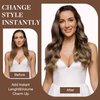 GOO GOO Clip in Hair Extensions Real Human Hair, 22inch 120g 7Pcs, 4/27/4 Balayage Chocolate Brown to Caramel Blonde, Remy Human Hair Extensions Clip ins for Women, Natural Human Hair