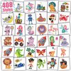 Partywind 408 Glitter Styles Kids Temporary Tattoos for Boys Girls, Individually Wrapped Tattoo Stickers for Kids Party Goodie Bag Stuffers, Birthday Party Supplies Favors for Children Games