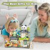 Mini Building Blocks Set - Foldable Bamboo Panda Tea Shop Creative Construction Building Toy 860 Pcs Mini Bricks for Boy Girl Age 7+(Panda)