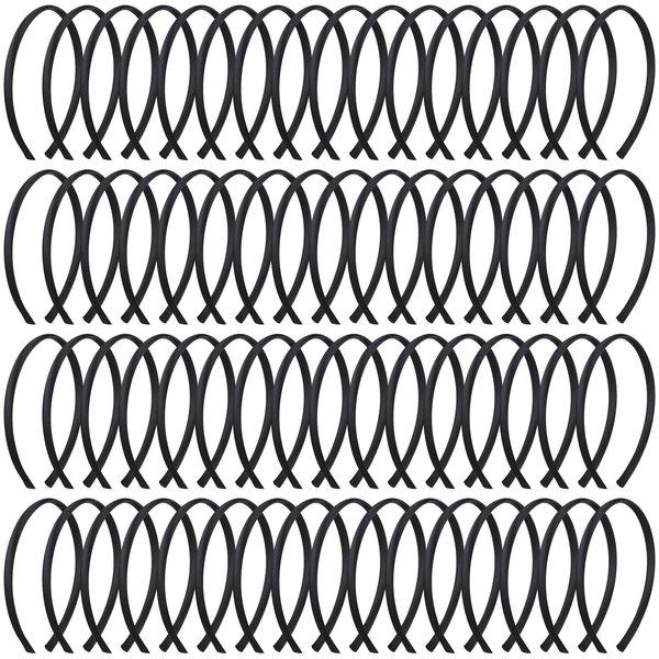 Xunyee 100 Pieces Girls Headbands 0.4 Inch Width DIY Satin Covered Headbands for Girls Colorful Thin Head Bands for Girls Hair Plain Hairbands Hair Band for Women (Black)