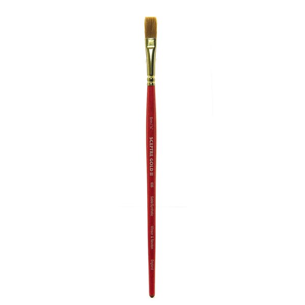Winsor & Newton Sceptre Gold II Series 606 Short Handle Brush-Flat Wash ¼, ¼