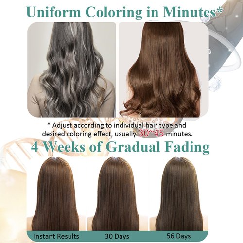 Light Brown Hair Dye Shampoo for Women & Men, Herbal Hair Color Shampoo with Tea Tree Oil, 3-in-1 Instant Brown Color Shampoo for Grey Hair, Natural Plant Bubble Shampoo Hair Dye for All Hair Types