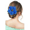 Peony Flower Hair Clip Hanfu Hairpin Bridesmaid Pin up Flower Brooch Party Wedding Decor (one size, blue)