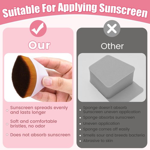 TurnOnLove Unscreen Applicator,Sunscreen Brush Applicator,Kids Sunscreen Lotion Applicator Brush,Precision Soft Bristle with Protective Case Applicator for Concealer(2PCS)