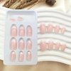 White French Tip Press on Nails Short Oval Fake Nails Press on Nails Daily Wear Simple Glue on Nails Light Pink Full Cover False Almond Nails Acrylic Stick on Nails for Women 24 Pcs
