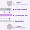 100/180 Grit Nail File (6 Pack), Emery Board Nail Files for Acrylic Nails and Natural Nails, Double Sided Emory Boards Professional Nail Filer Reusable Washable Manicure Square Gray