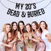 Black Glitter My 20's Dead & Buried Banner, Rip My 20's/Happy 30th Birthday/Not 30 Yet, 30th Birthday Party Decorations Supplies