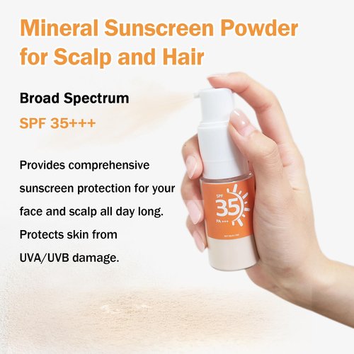 IONSGAKO Mineral Sunscreen Powder SPF Powder for Face Hair Scalp Sunscreen Powder Breathable Translucent Powder Broad Spectrum UV Protection SPF 35 Setting Mineral Powder Face Sunscreen 0.71oz