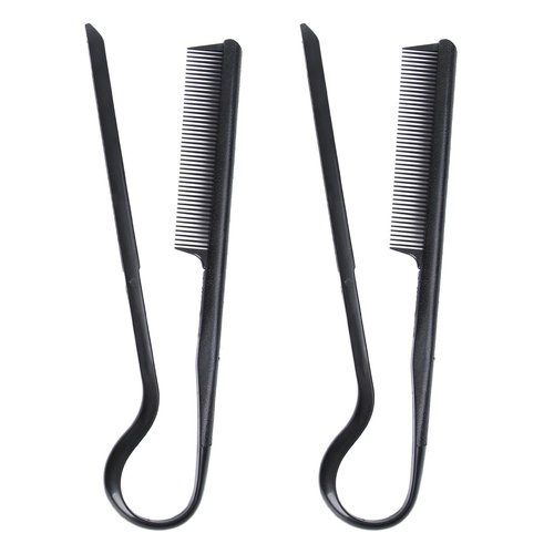 FRCOLOR 2pcs V-shaped Hair Clip Comb Hair Straightener Comb Straightening Comb for Hair Hairdressing Styling Hair Straightener Flat Iron Brush V-shaped Comb Plastic Hair Comb Travel Smooth