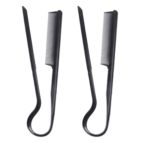 FRCOLOR 2pcs V-shaped Hair Clip Comb Hair Straightener Comb Straightening Comb for Hair Hairdressing Styling Hair Straightener Flat Iron Brush V-shaped Comb Plastic Hair Comb Travel Smooth