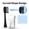 Replacement Toothbrush Heads Compatible with Gleem Electric Toothbrush, W Shape Design Planted with Nylon Bristle (Black)