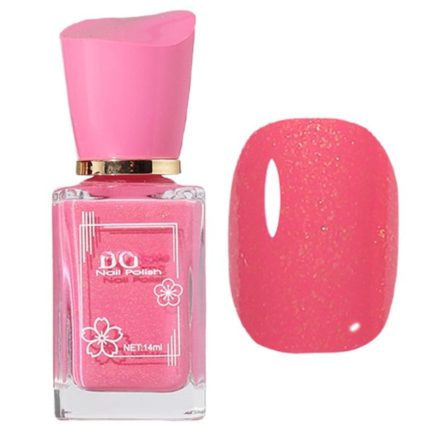 Rosarden Air Dry Hot Pink Sparkly Nail Polish, Sparkle Nail Polish Glitter for Women, Sparkling Pink Gel Nail Polish Quick Dry, Fine Glitter Bright Pink Fingernail Polish for Girls, 14ML