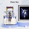 Microworld Rotation Music Box 3D Puzzle Metal, Color Changing Lights Metal Model Kits for Adults, MJ Memorial Hobby Box Collection, DIY Metal Puzzle Kit