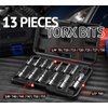 EPAuto Torx Bit Socket Set, Star Socket T8-T60, Cr-V, 13 Pieces