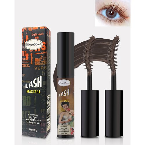 Brown Tubing Mascara Volume and Length-2PCS Waterproof Voluminous Lengthening Colored Mascara Liquid Lash Extensions, Fiber Thick Lashes Smudge-proof Curling Color Mascara for Women Party Stage Use